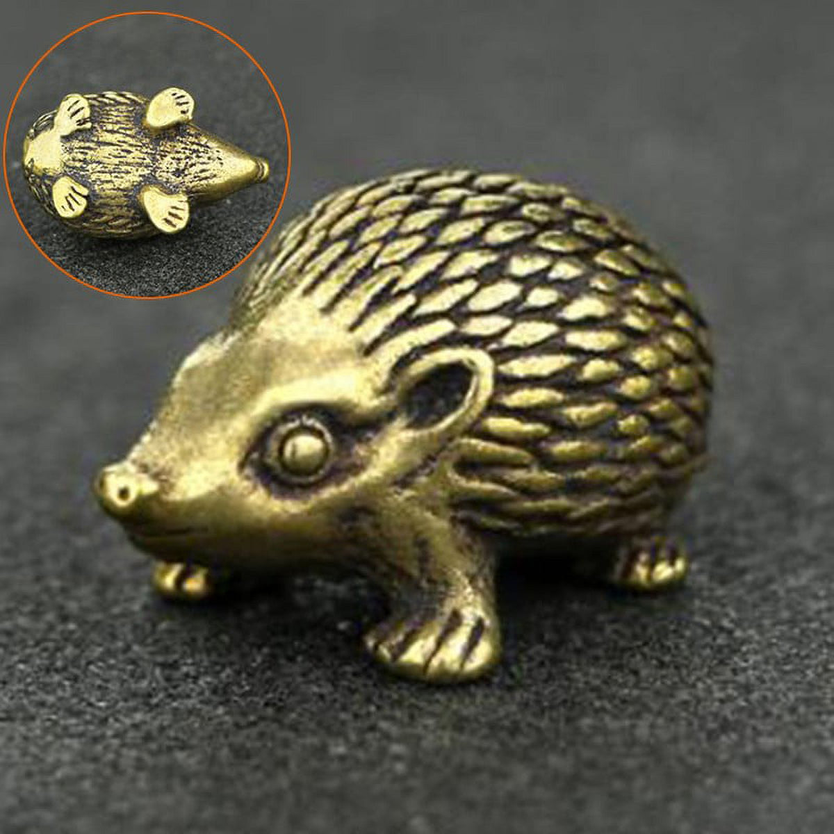 Brass Hedgehog Statue Home Decor Ornaments E73066