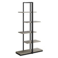 5 Shelf Metal Bookcase in Dark Taupe and Black M947