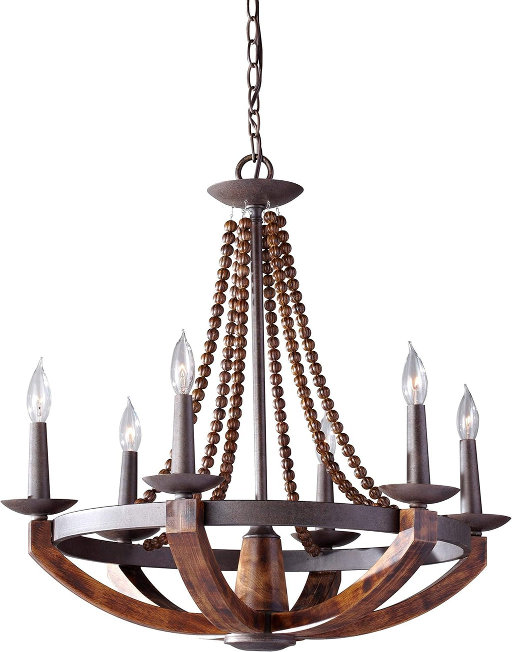 6-Light Iron Candle Chandelier C290