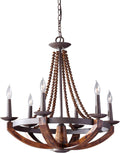 6-Light Iron Candle Chandelier C290