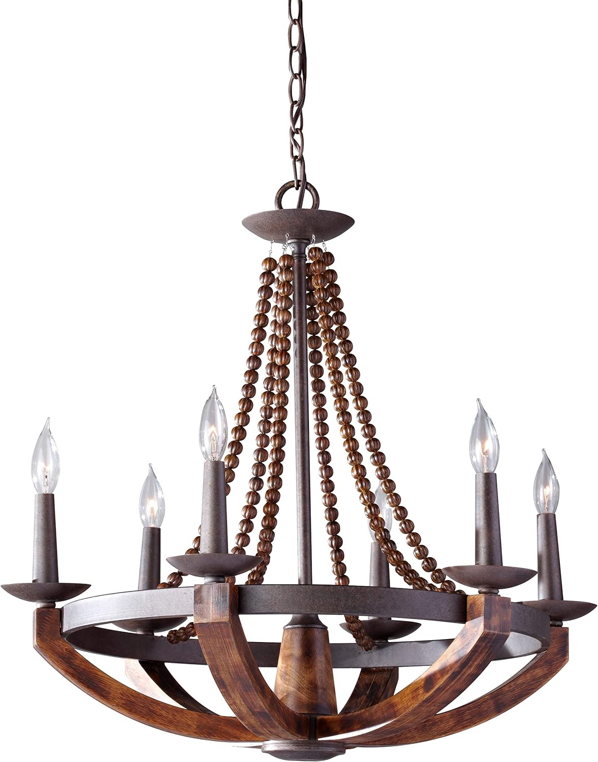 6-Light Iron Candle Chandelier C290