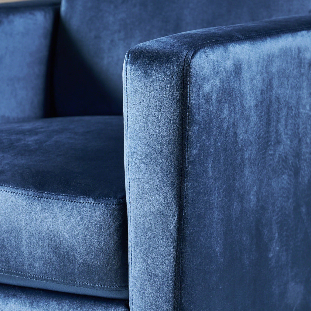 Cobalt Velvet Push Back High Leg Recliner I955721