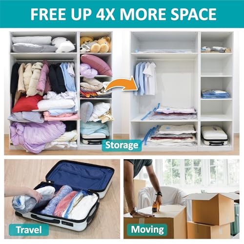 20 Pack Vacuum Storage Bags with Hand Pump O486759