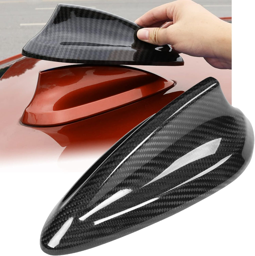 Carbon Fiber Shark Fin Antenna Cover Trim Cap, Pack of 2 Q162093