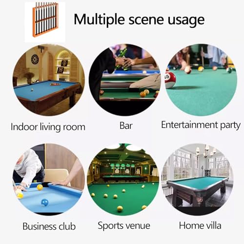 Wall Mount Pool Stick Holder Metal Cue Rack Black 60cm U5530
