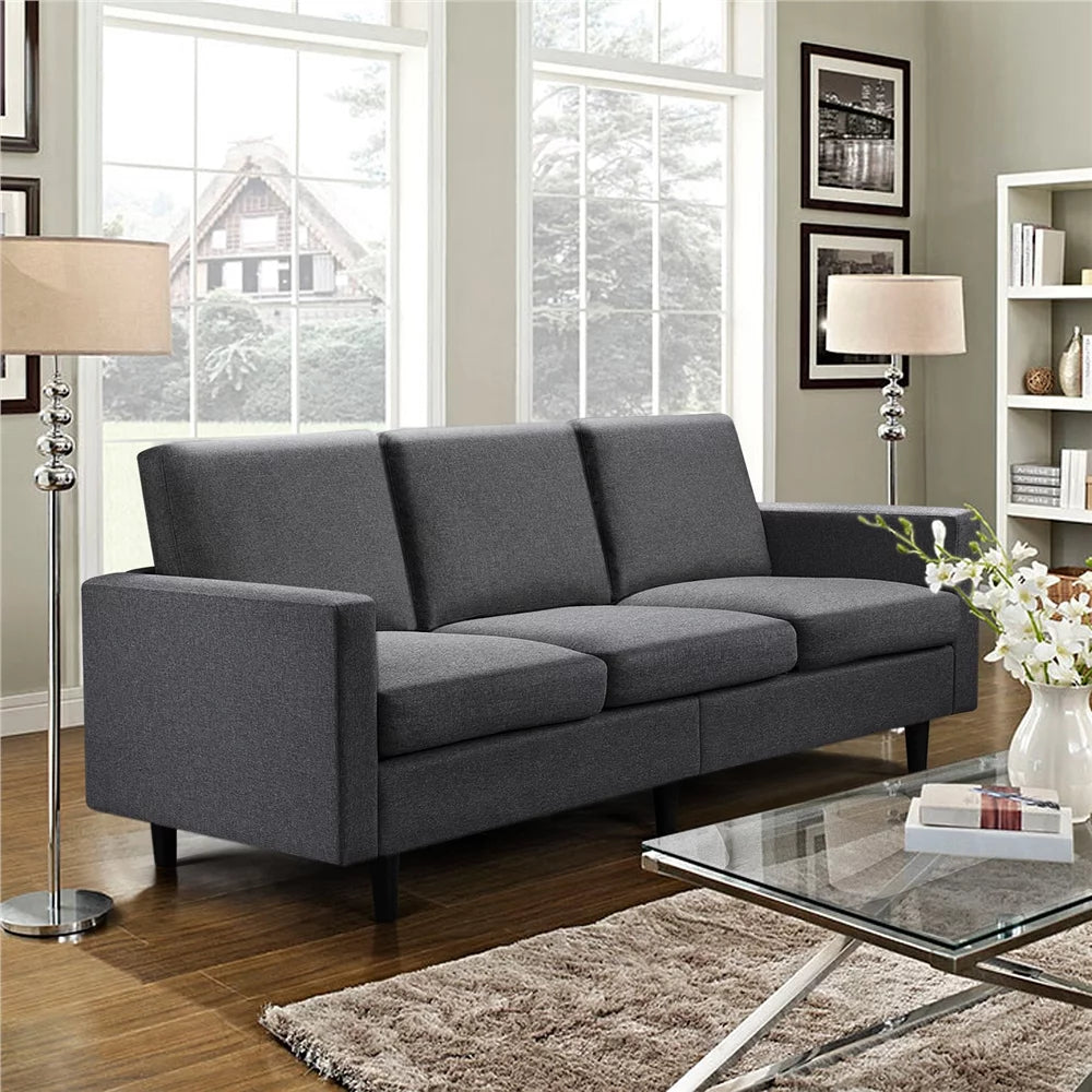 Gray Fabric 3-Seater Sofa O4381