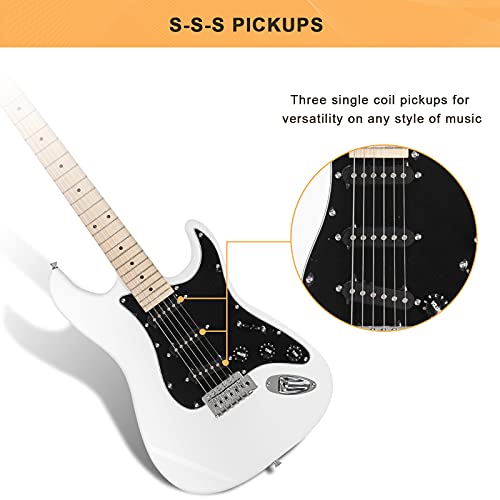 Full Size Electric Guitar with 20W Amp and Accessories Pack Guitar Bag (Blue) J754