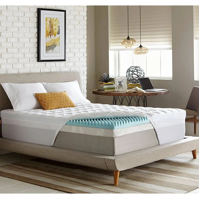 Reversible Gel Memory Foam/Fiber Mattress Topper, Full X417538