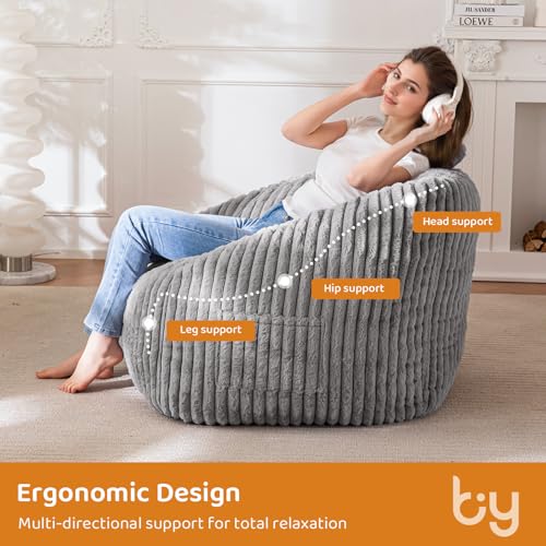 Grey Giant Bean Bag Chair A2882