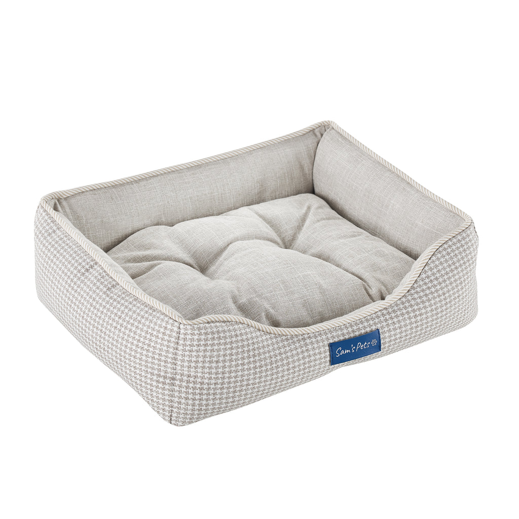 Brown Plaid Dog Bed D1848