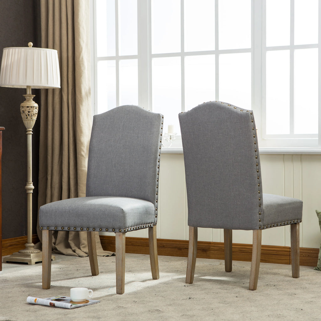 Tan Fabric Parson Chair Set of 2 Z700549
