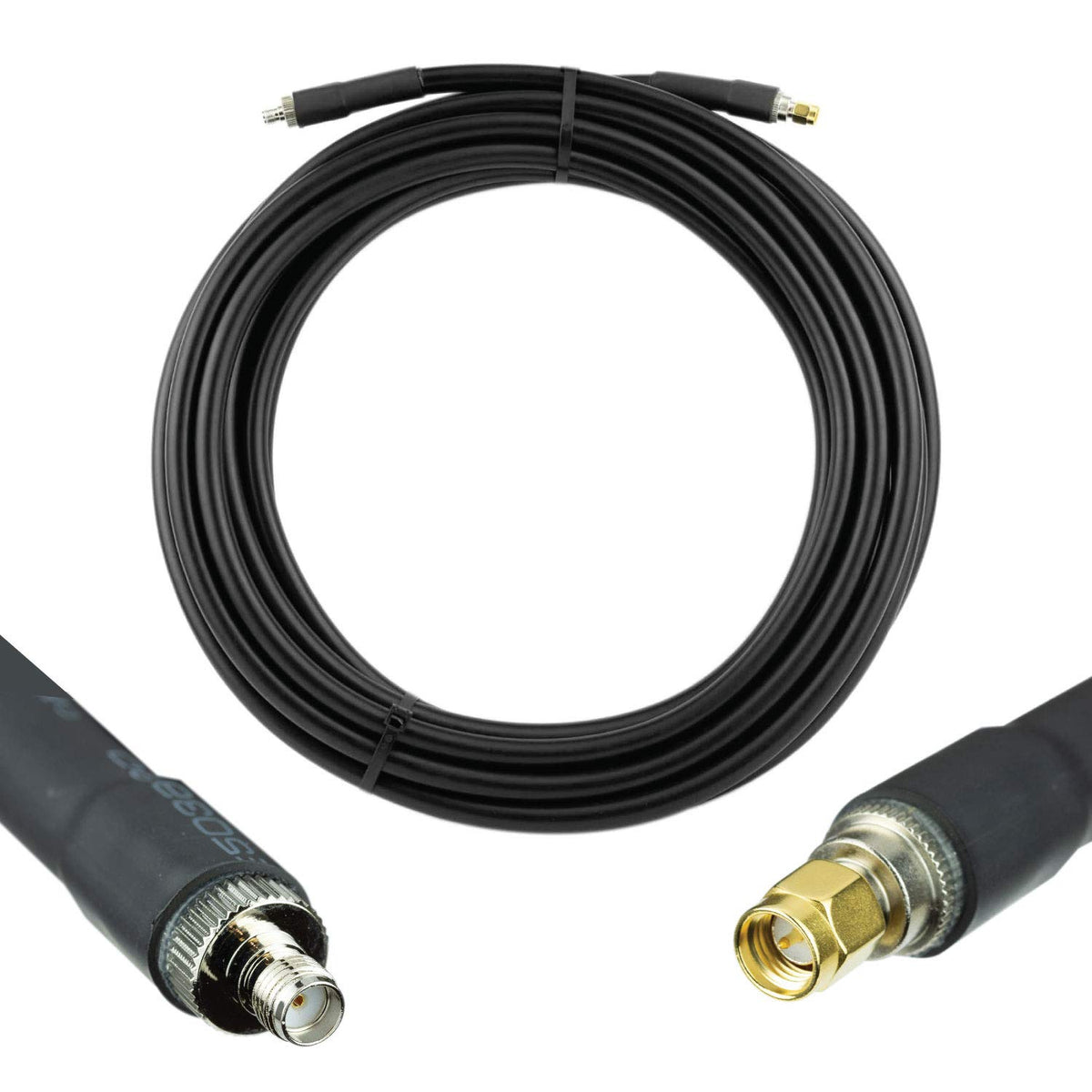 Heavy Duty Ultra Low Loss 50ohm Coaxial Cable 100ft N Male to N Male Black P606386