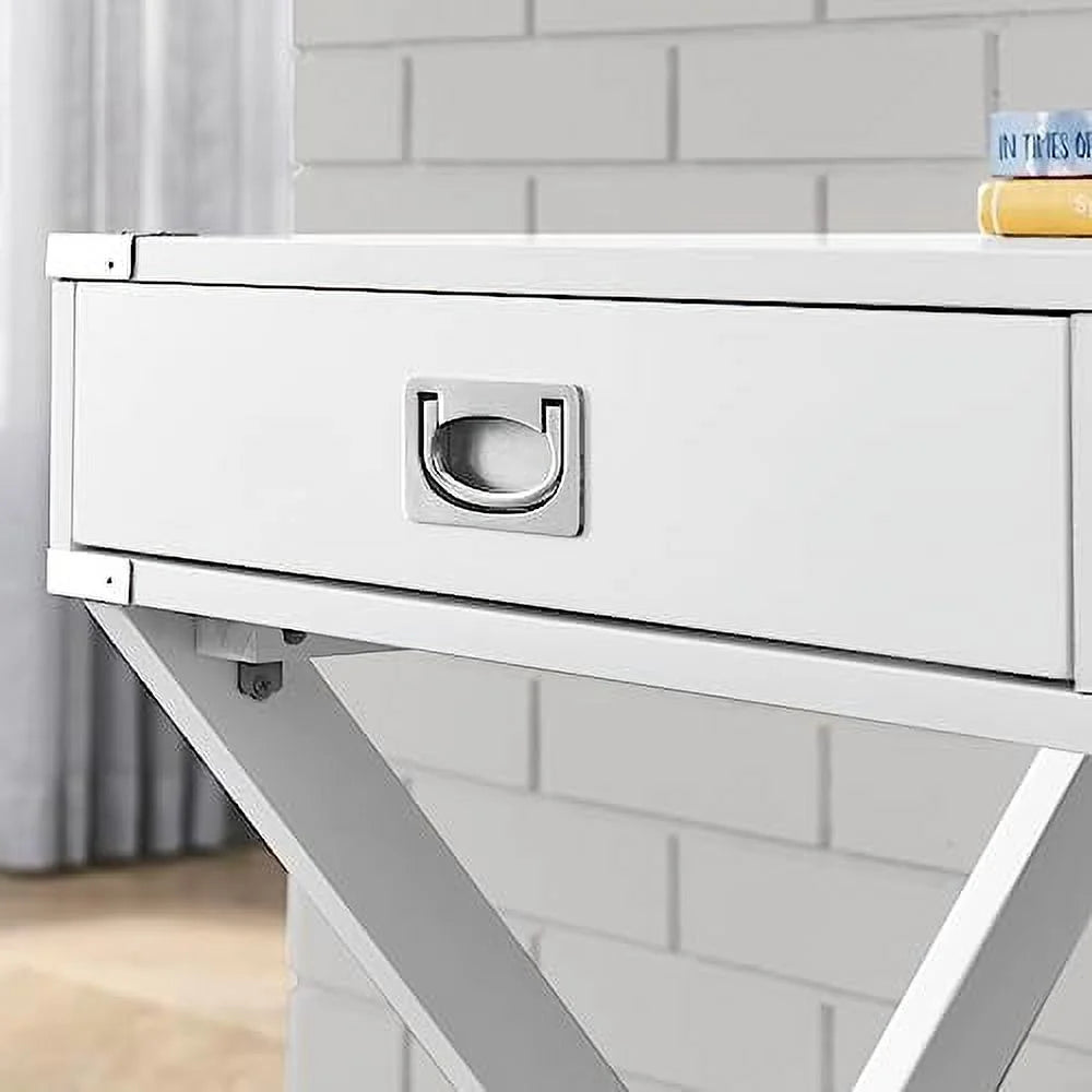 Small White Computer Desk with Drawer G9403