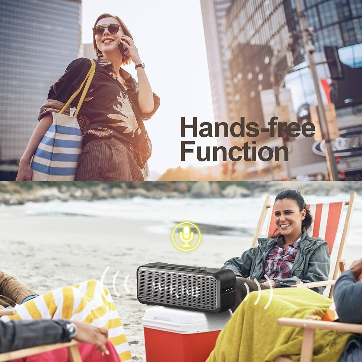 60W IPX6 Waterproof Portable Bluetooth Speaker with 8000mAh Power Bank K4509