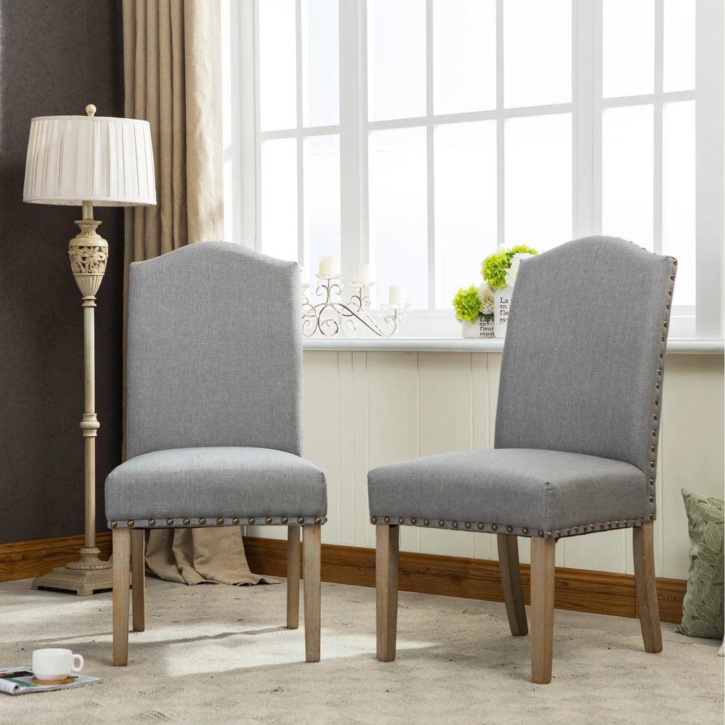Tan Fabric Parson Chair Set of 2 Z700549