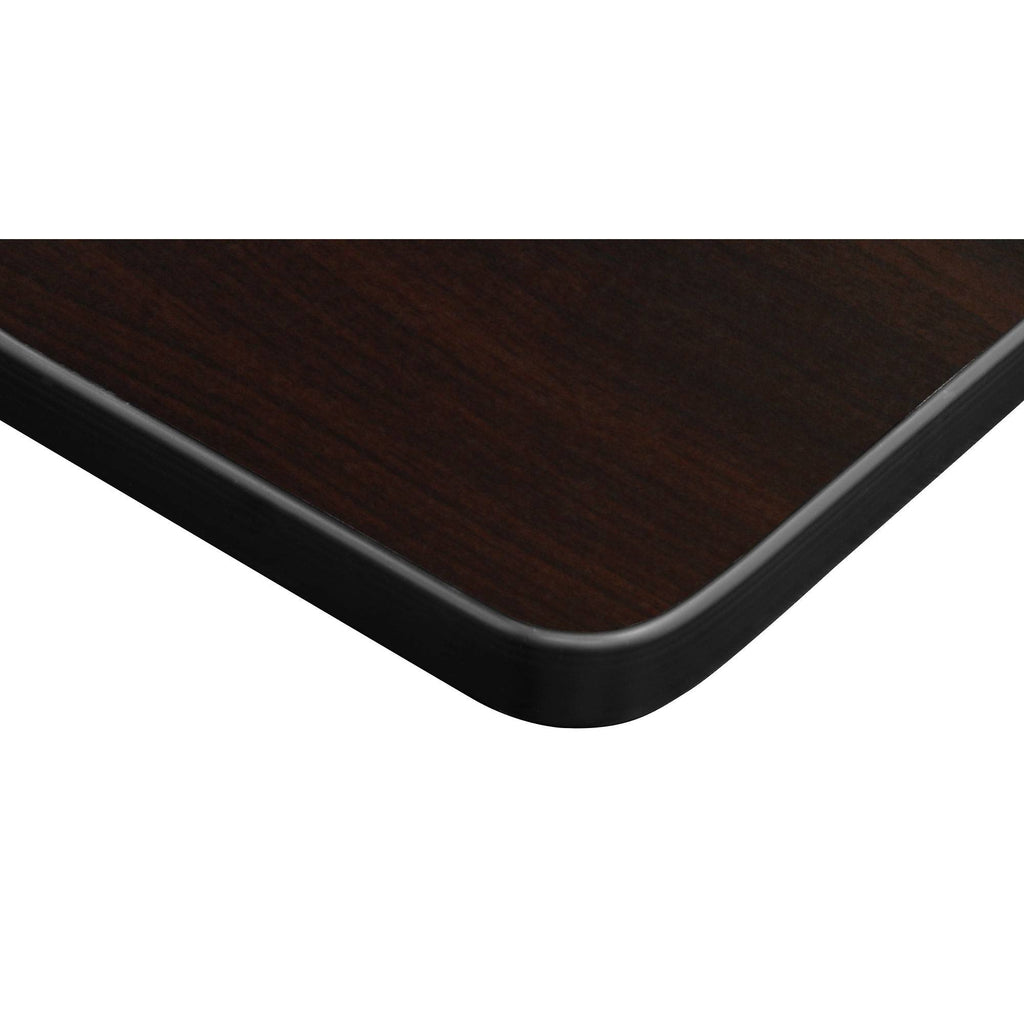 48x22 x 24x22 Height Adjustable Mobile Classroom Table - Mocha Walnut & 2 Stack Chairs - Black Y440