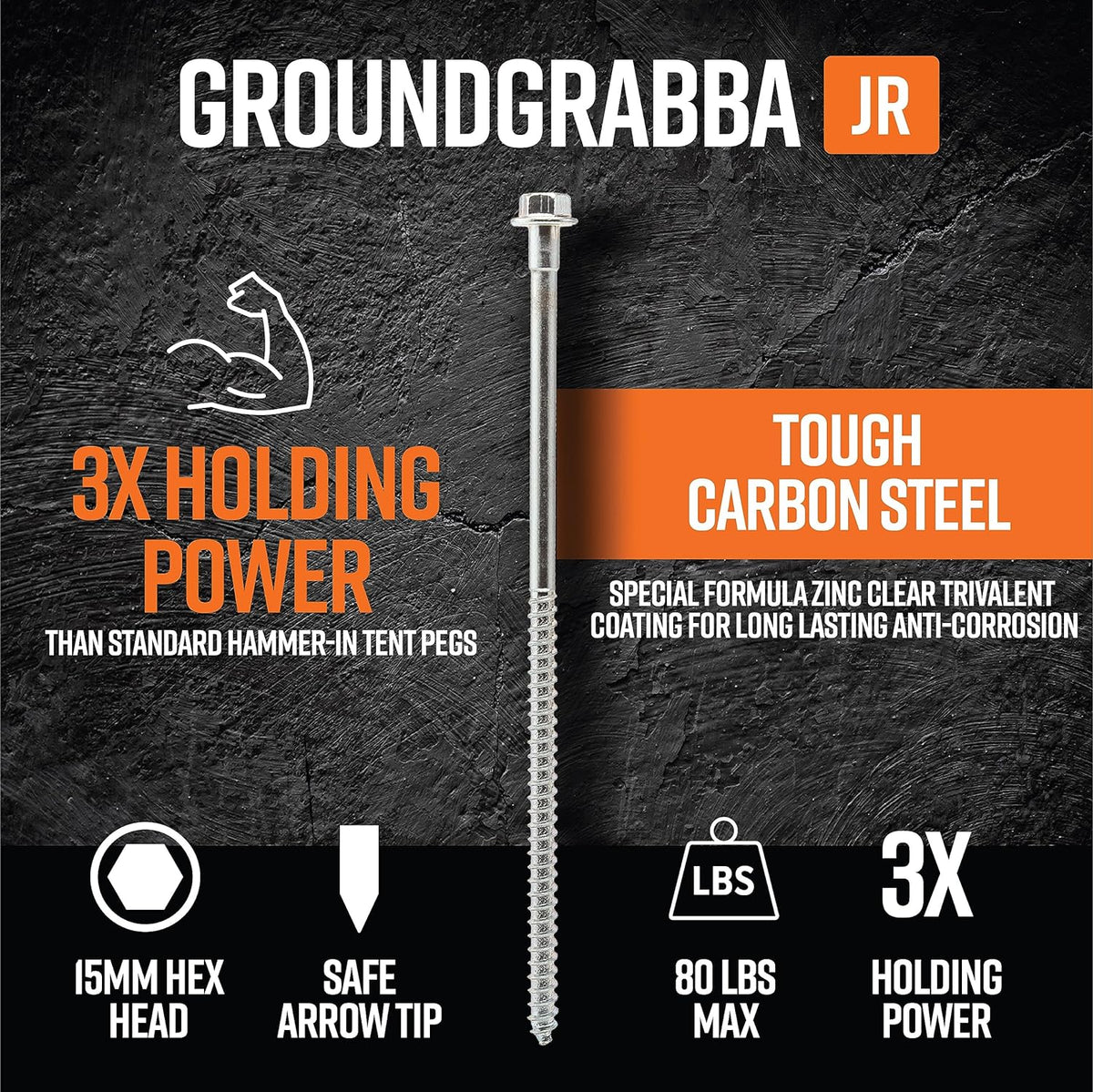 11 Inch 6 Pack Screw-In Ground Anchors W240563