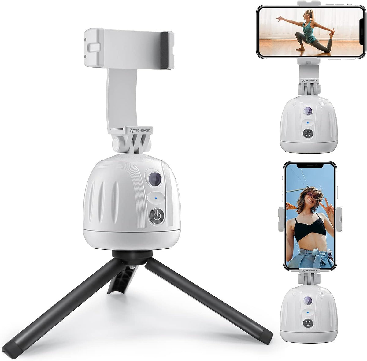 White 360° Rotation Phone Mount Tripod, Pack of 2 W725999
