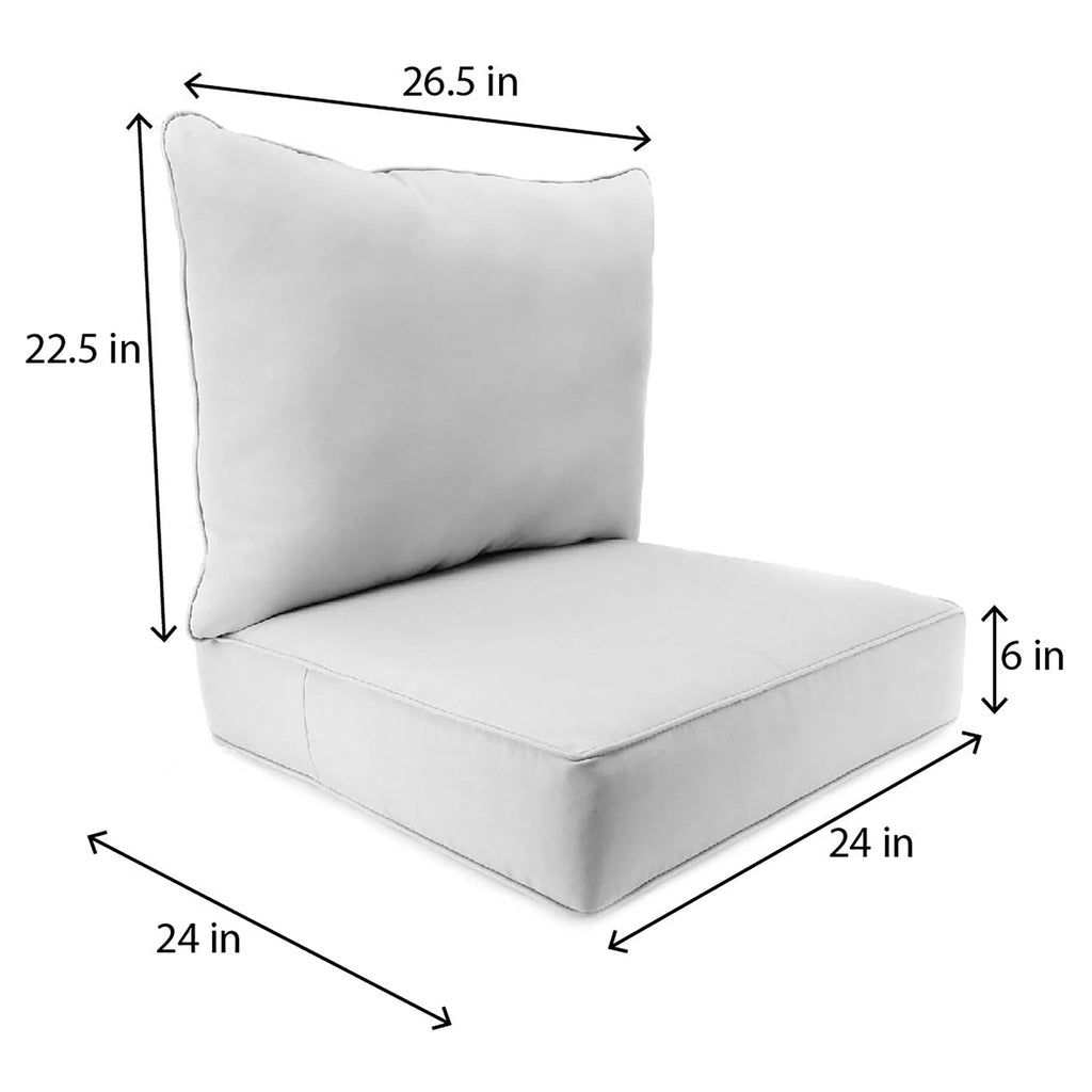 Grey Stripe Rectangular Outdoor Deep Seating Chair Seat and Back Cushion T191