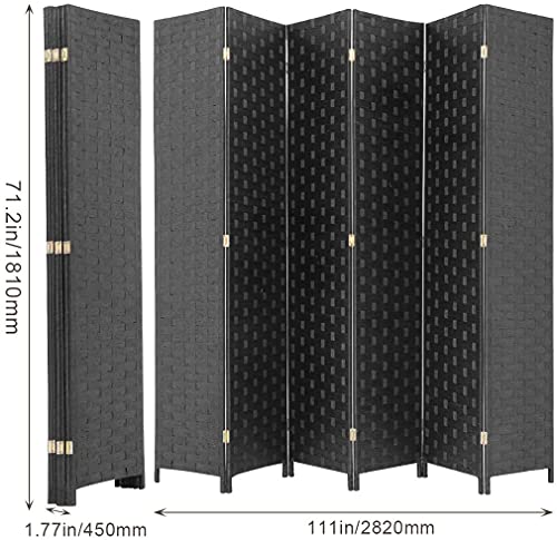 4 Panel 6 Feet Foldable Wood Mesh Room Divider Screen Q398