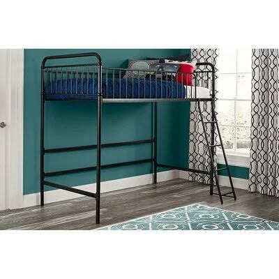 Black Twin Loft Bed Frame U887972