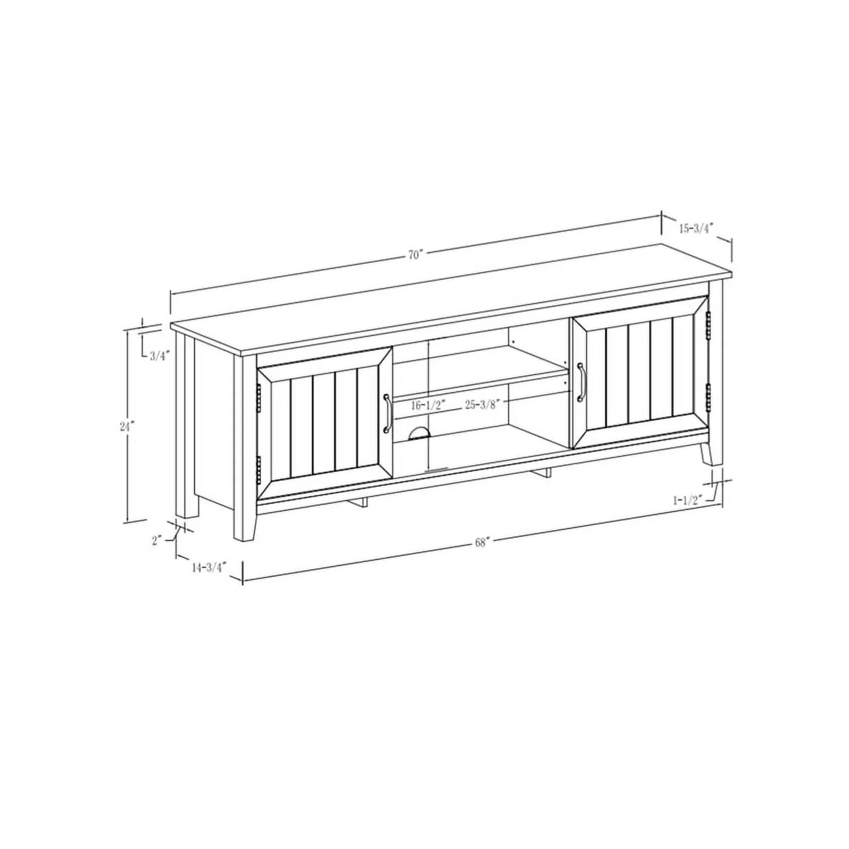 Simple Modern Wood TV Stand up to 78" Dark Walnut R455669