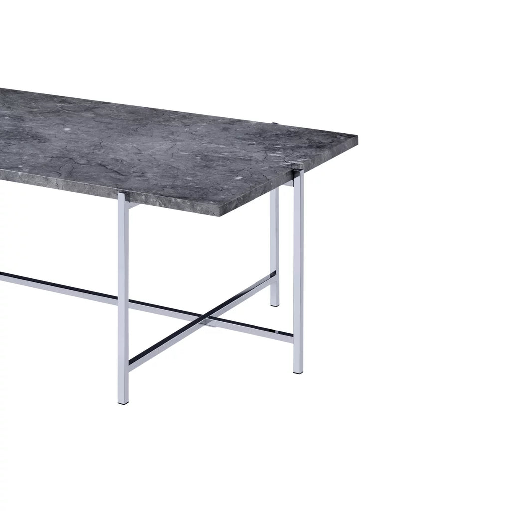 Marble Top Coffee Table with Trestle Base P2589