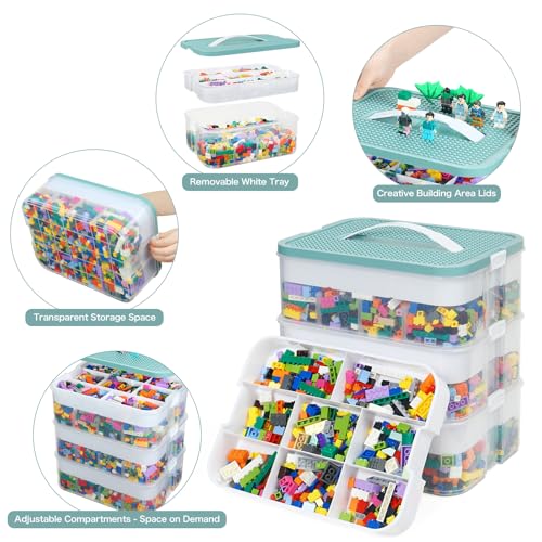 Blue Toy Storage Organizer with Compartments and Lids R313309