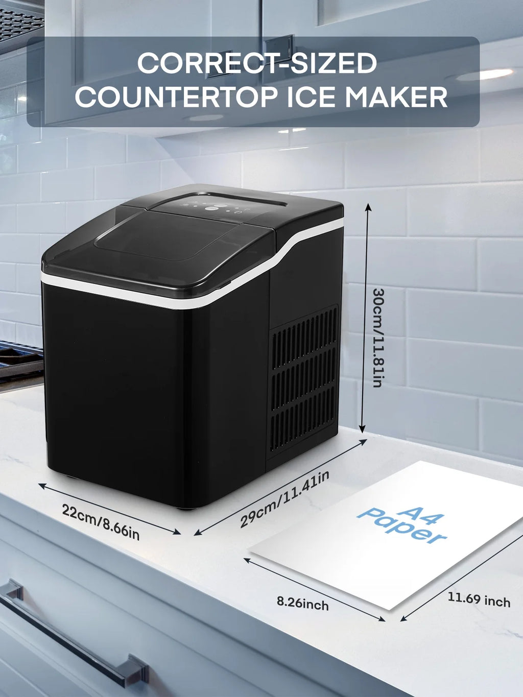 Countertop Ice Maker 2 Sizes Stainless Steel W4923