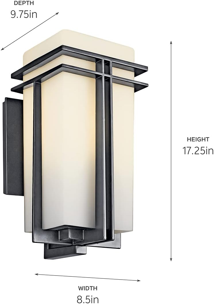 1 Light Black Outdoor Wall Light J3319