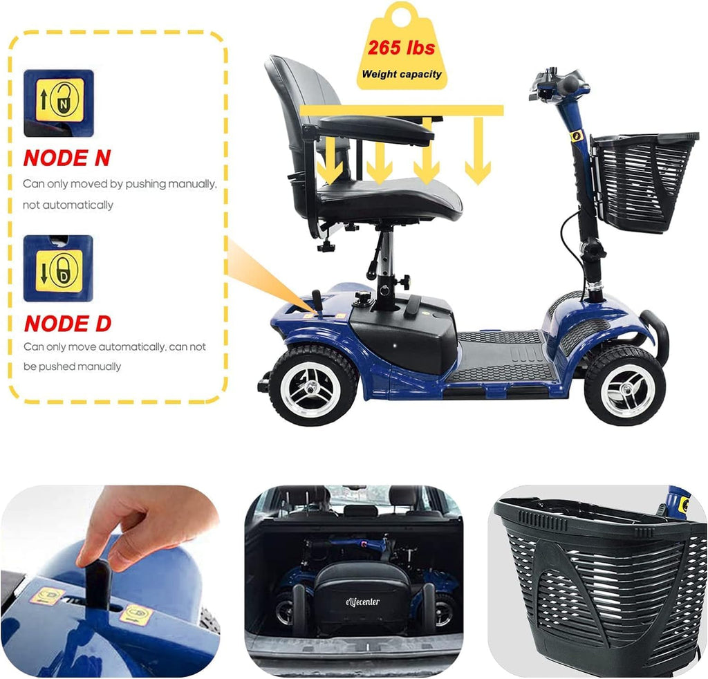 Blue Collapsible 4 Wheel Mobility Scooter P67114