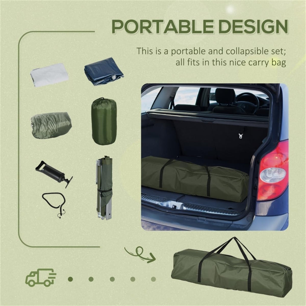 Elevated Folding Camping Cot with Sleeping Bag A3872
