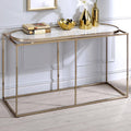 Champagne and White Faux Marble Console Table W7343