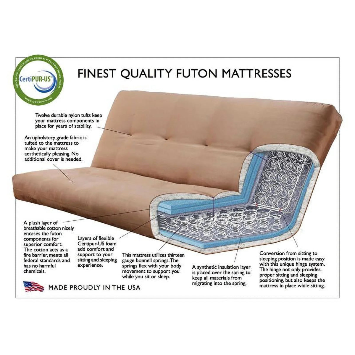 Fabric Full Size Futon Cover in Multi-Color Print J229