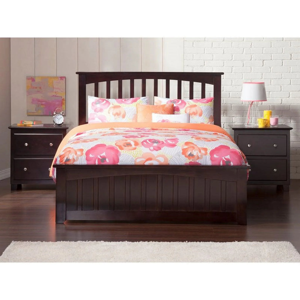 Espresso Solid Wood King Storage Platform Bed J793