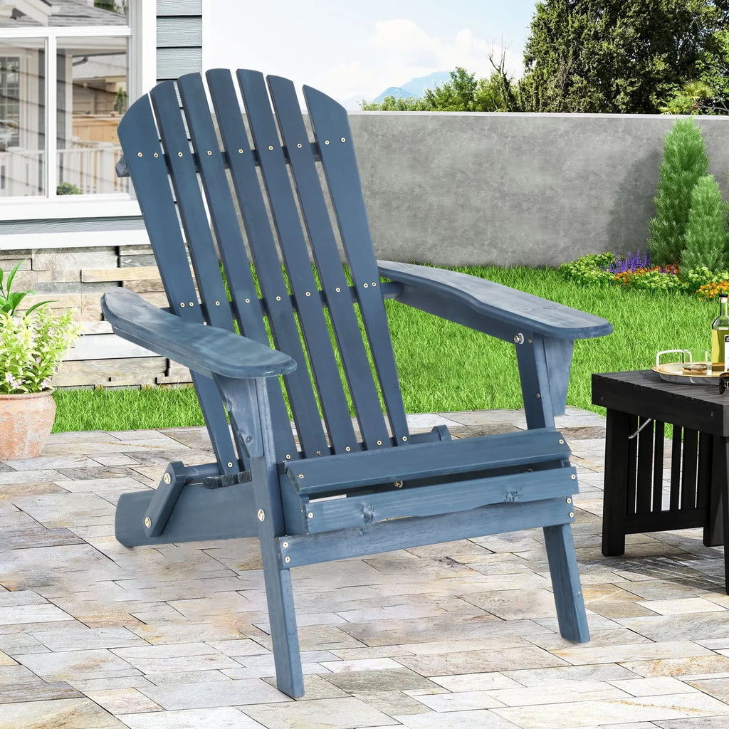 Folding Adirondack Chair Set of 2 Grey X127644