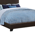 Vegan Faux Leather Queen Size Platform Bed Brown D581