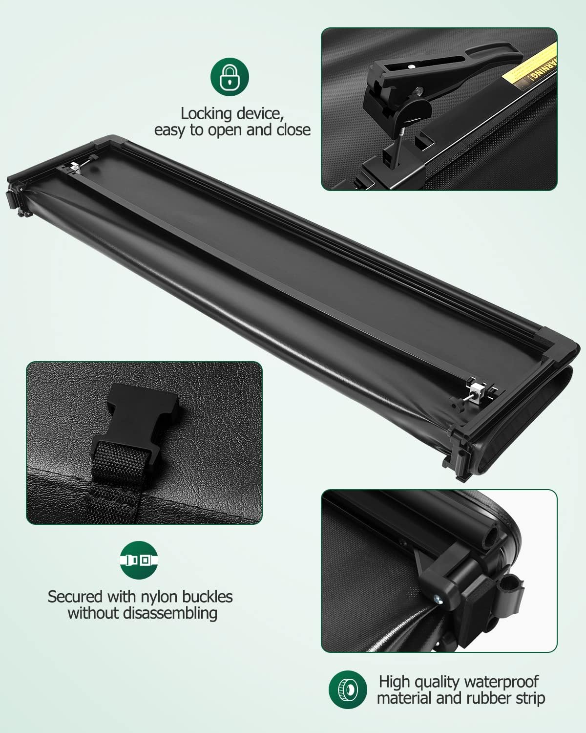 Soft Tri Fold Tonneau Cover for 5FT Truck Bed U77522