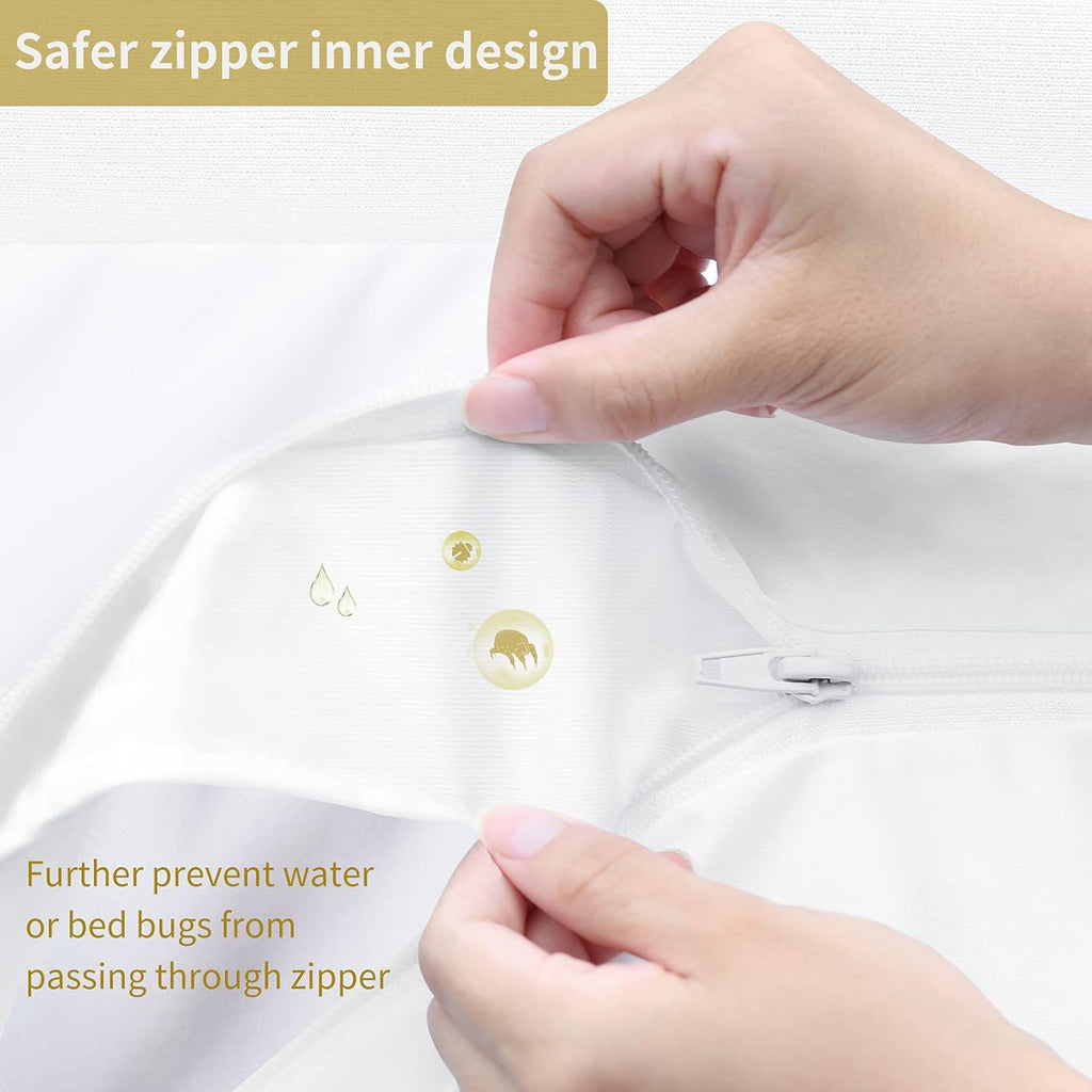 Queen 6 Sides Waterproof Cotton Terry Mattress Encasement with Zipper I15478