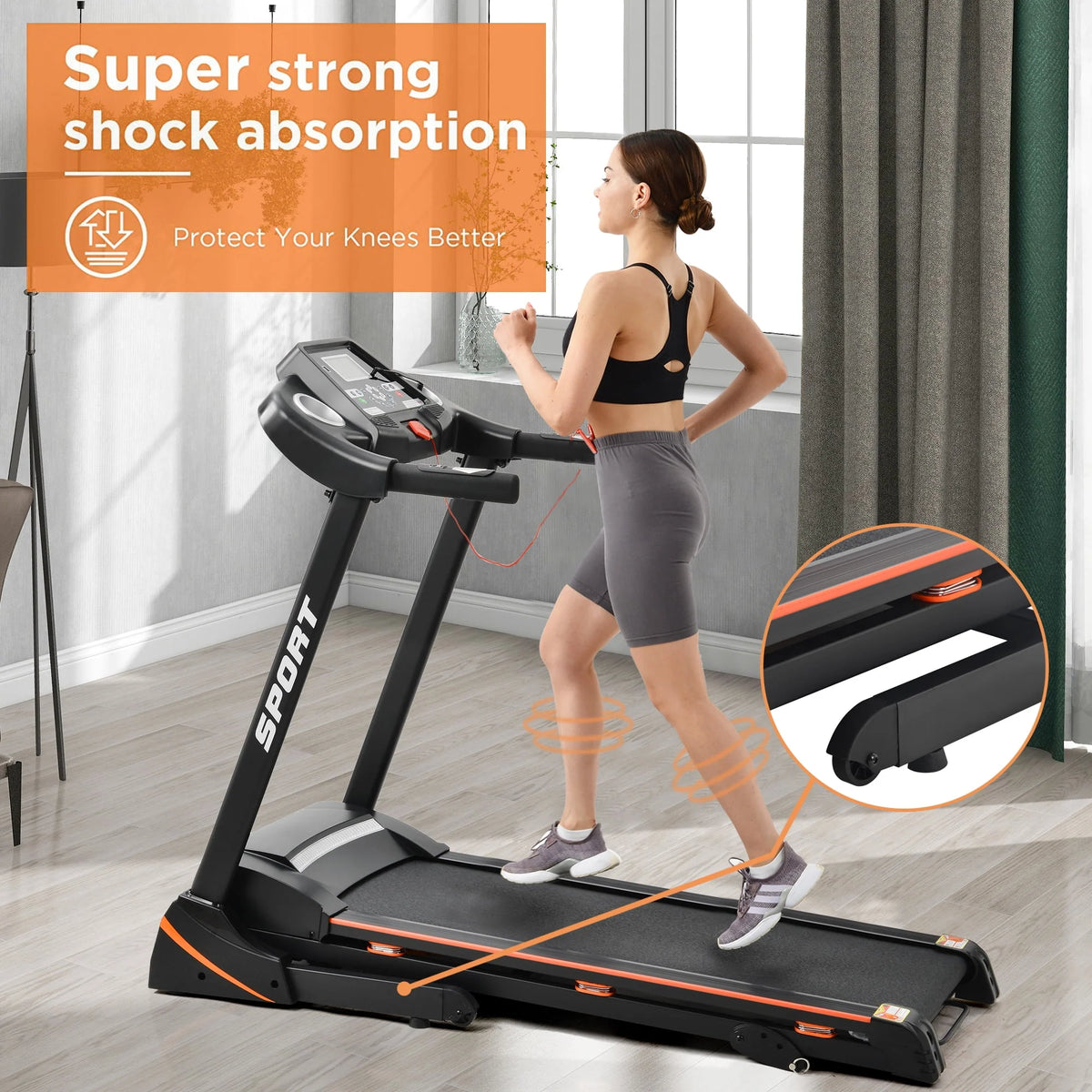 3.5HP Folding Treadmill with Incline B326