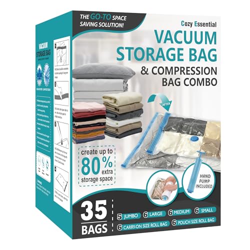 20 Pack Vacuum Storage Bags with Hand Pump O486759