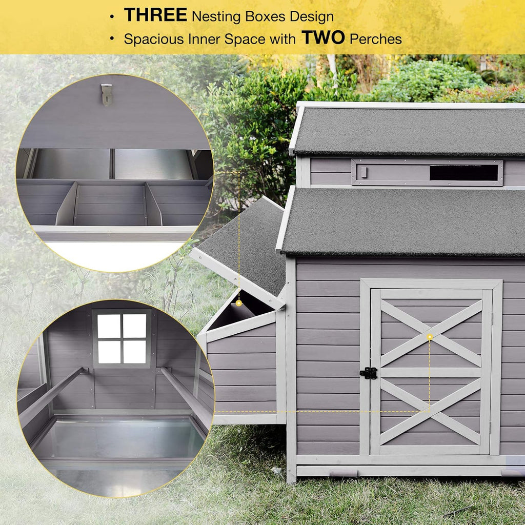 115in Wooden Chicken Coop with Nesting Box S878