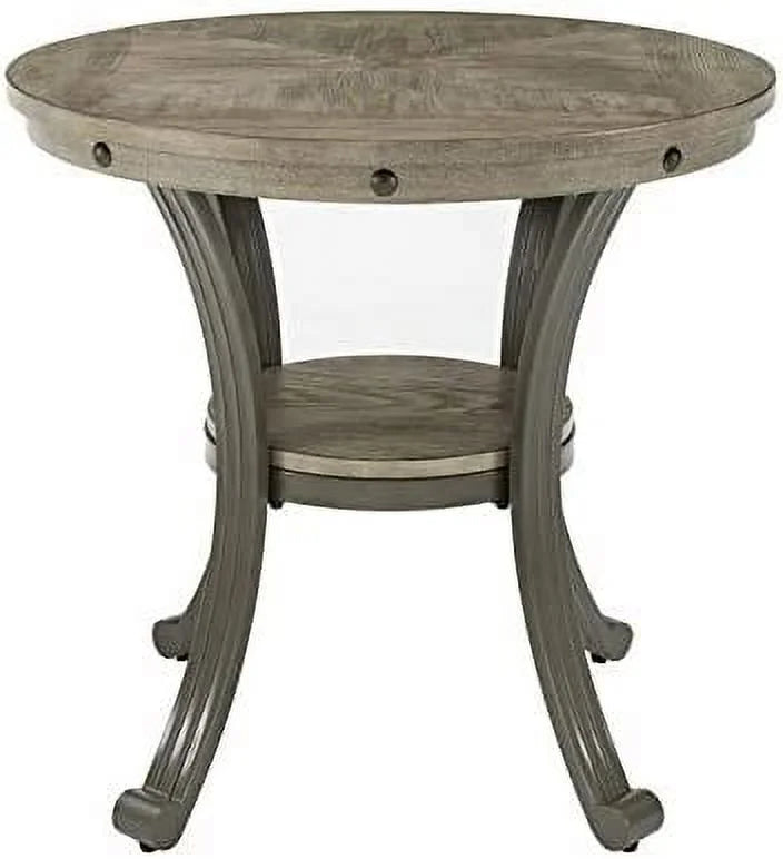 Metal and Wood Round Accent Table A2960