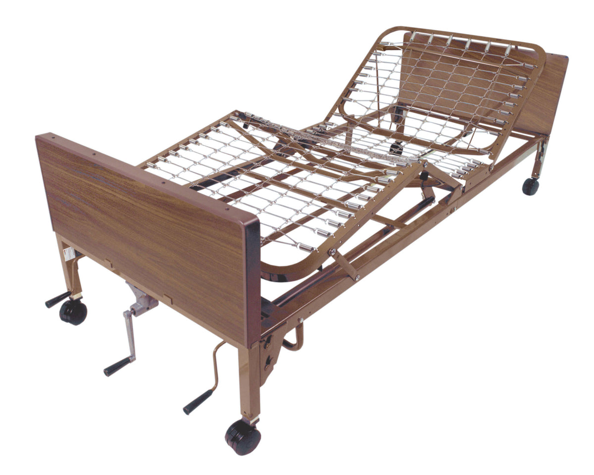 Manual Hospital Bed with Full Rails and Foam Mattress B59043