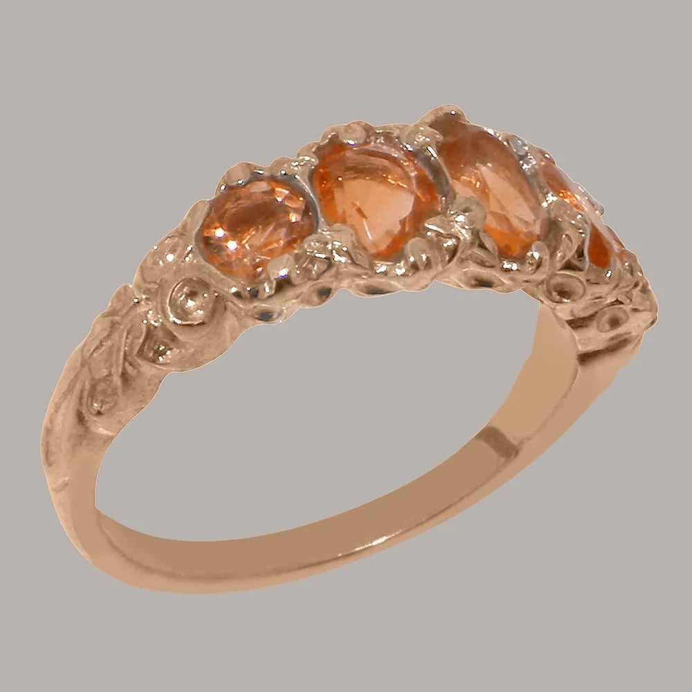 9k Rose Gold Citrine Womens Band Ring S521