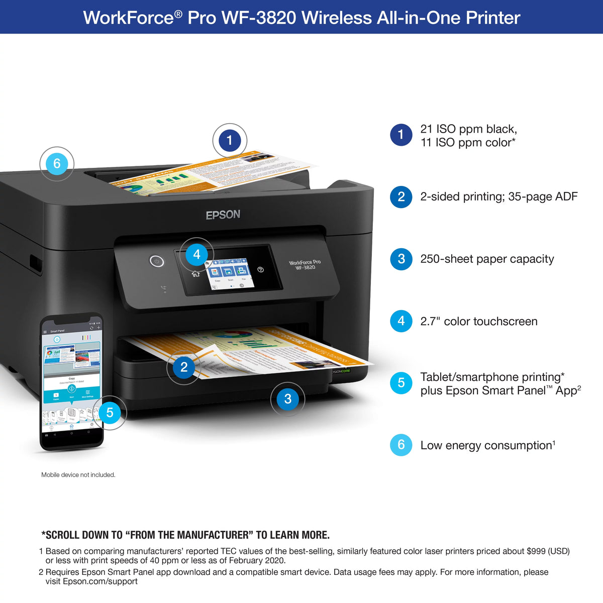 Black Wireless Color Inkjet All-in-One Printer O2464