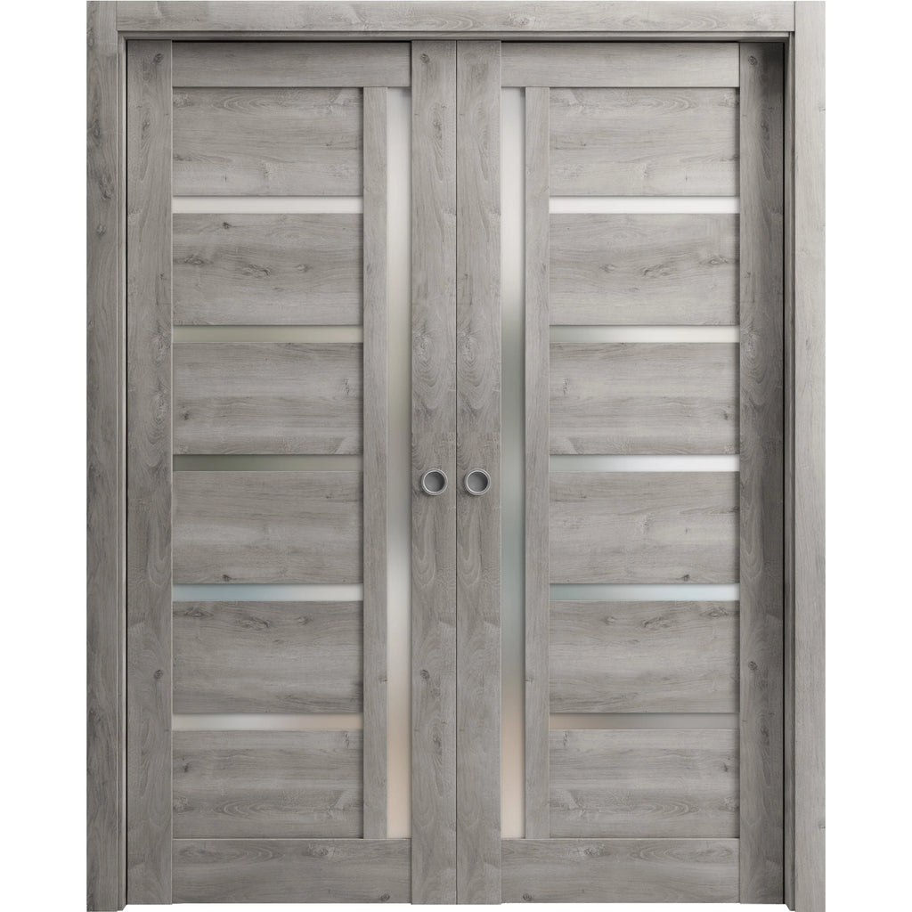 Sliding French Double Pocket Doors 72 x 84 inches Solid Wood Interior Doors X3248