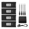4PCS 3.7V 1800mAh Li-po Battery with 4-in-1 Charger for RC Quadcopter U833