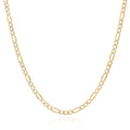 14k Yellow Gold Over 925 Silver Diamond-Cut Figaro Chain Necklace Z7687