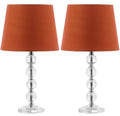 Clear Orange Stacked Crystal Ball Lamp Set of 2 Y167292